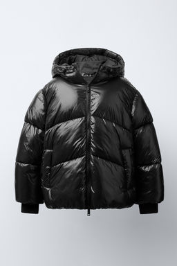 WATER-REPELLENT QUILTED COAT WITH HOODIE