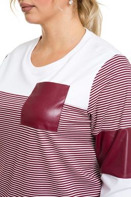 Свитшот 1119 бордовая полоска - Novita фото 5