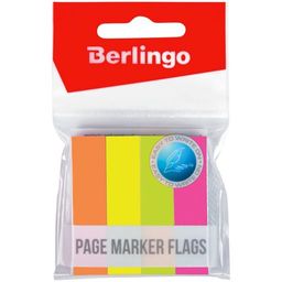 Закладки самоклеящ. BERLINGO (LSz_50124) неон 50*12мм, 4цв.*100л.