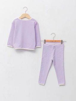 Bisiklet Yaka Uzun Kollu K?z Bebek Sweatshirt ve Tayt 2li Tak?m - Waikiki фото 2