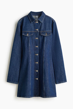 Vestido denim con falda acampanada