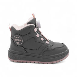 Зимние кроссовки на меху А7187-15 серо розовые - BONCY фото 2