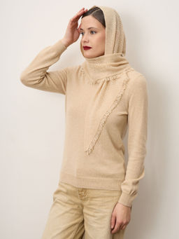 Косынка из кашемира 16-24-215-0C бежевая