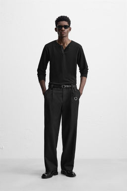 SEMI-SHEER T-SHIRT WITH OPEN NECK