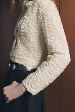 TEXTURED KNIT CARDIGAN - Zara фото 4