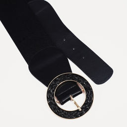 Ремень женский, ширина 7 см, на резинке, пряжка металл, цвет чёрный - Simaland фото 3