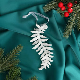 Цена за 3 шт. Ёлочная игрушка Зимнее волшебство. Морозная ветвь, 4.513 см, белый