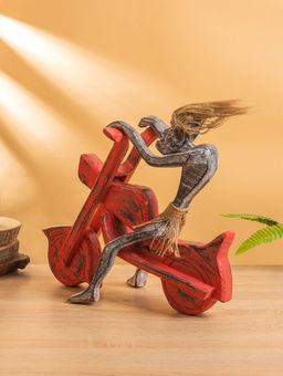 Сувенир «Абориген байкер», 35×15×30 см, дерево