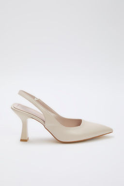Nude Sivri Burun Arkas? Ac?k Kad?n 8 cm Ince Topuklu Ayakkab? TAKAW25TO00010
