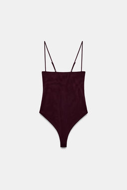 BODY TUL FRUNCES / Berenjena oscuro - Zara фото 7