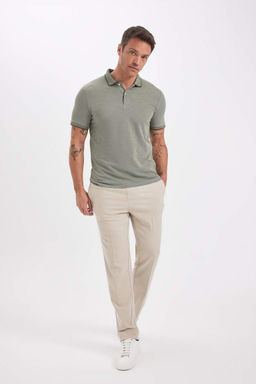 Slim Fit Dar Kesim K?sa Kollu Pamuklu Polo Tisort - Defacto фото 11