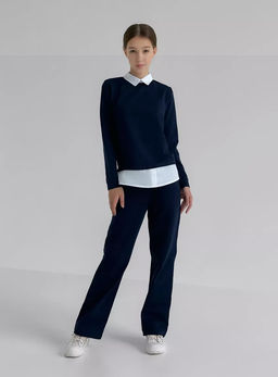 CRB wear/CWJG 63614-41 Джемпер для девочки,темно-синий/Ex.Cherubino  фото 2