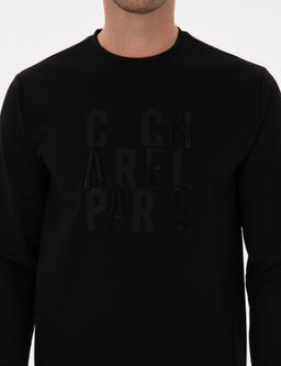 Siyah Regular Fit Bisiklet Yaka Sweatshirt - Cacharel фото 6