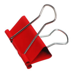 Набор зажимов для бумаг цветных 51 мм, 12 штук, 4 цвета, в пластиковой тубе