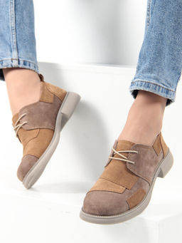 Полуботинки туфли EDART 205.патриция ka. серо-корич светло-коричневая замша