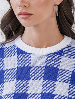 Джемпер вязаный в клетку - Stilla фото 11