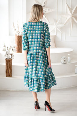 Платье женское из кулирки Софи зеленый - Амадэль фото 5