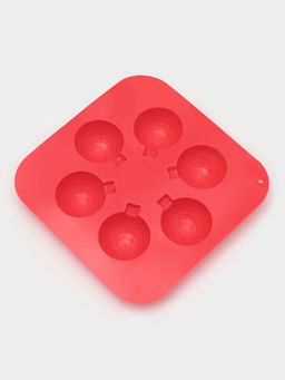 Форма для шоколада новогодняя Доляна Шар, силикон, 15?15?2 см, 6 ячеек d=3.7 см, цвет красный