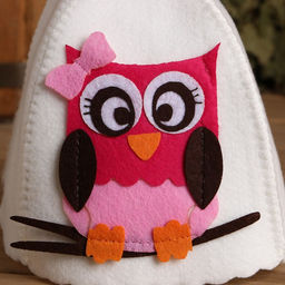 Шапка для бани и сауны, с аппликацией «Мэри», полиэфир 70%, шерсть 30%, детская