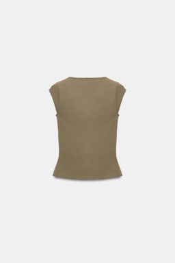 TOP CORSETERO STRETCH / Khaki oscuro - Zara фото 7