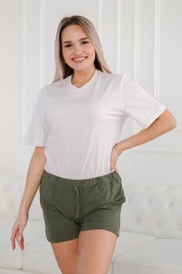 Шорты женские из кулирки Молодежные хаки - Амадэль фото 20