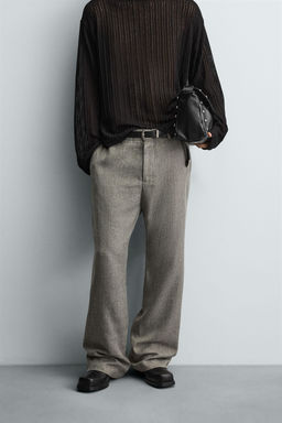 TEXTURED FLARE FIT TROUSERS - Zara фото 2