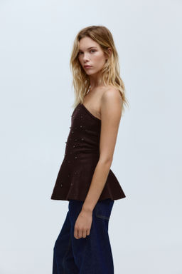 Top bandeau con cuentas decorativas - H&m фото 8