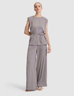 A__k Gri Loose Fit Kanvas Pantolon