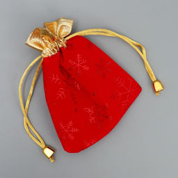 Цена за 5 шт. Мешочек подарочный замша Поздравляю тебя, снежинки, тиснение, 10 х 12 см +/- 1.5 см - Дарите счастье фото 5