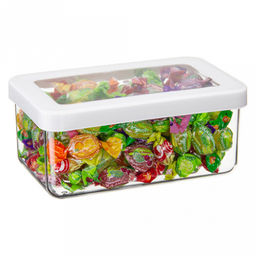 Банка для сыпучих продуктов пластмассовая Степ 0,8л, 16х10х7см, белый (Россия)