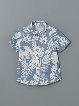 K?sa Kollu Bask?l? Erkek ?ocuk G?mlek