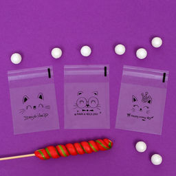 Цена за 100 шт. Пакет БОПП с липкой лентой, "Счастья", 7*7+3см