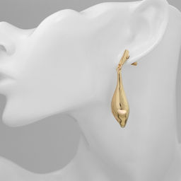 Серьги металл Абстракция свёрнутый лист, цвет золото - Qf фото 3