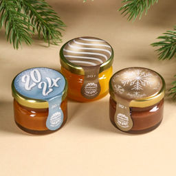 Подарочный набор С новым годом: шоколадная паста, крем-мёд с апельсином, карамель, 30 г. х 3 шт. - Фабрика счастья фото 2