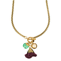 Длинное ожерелье тогл с подвесками цвета черненного золота - Модные истории фото 3