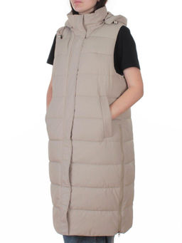 817 BEIGE Жилет утепленный зимний женский (150 гр. холлофайбер)