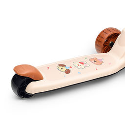 Самокат 3-х кол., PU, цвет коричневый