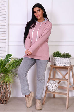 Толстовка с капюшоном, футер с лайкрой, сухая роза (844-2) - Плиона фото 2