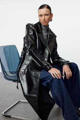 Trendyolmilla Siyah Regular Kemerli Trenckot TWOAW25TR00001  фото 2