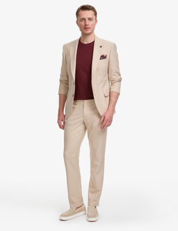 Bej Slim Fit Tak_m Elbise