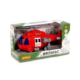 Вертолет пожарный "Импульс" инерционный (61823) свет, звук, в коробке 30,6*12,3*17,7см, Полесье