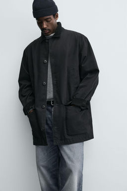 DENIM TRENCH COAT WITH CONTRAST COLLAR - Zara фото 5