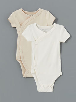 Bisiklet Yaka K?z Bebek ??t??tl? Bodysuit 2li