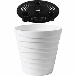 Цена за 2 шт. Кашпо для цветов пластиковое 1,4л d-14,5см "Бархан" Белый