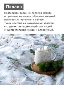 Постельное бельё «Этель» дуэт Forest history 143×215 см 2 шт.,220×240 см,70×70 см 2 шт., поплин