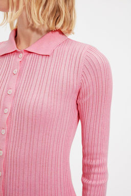 TRENDYOLMILLA Kahverengi Fitilli Polo Yaka Triko H?rka TWOAW20HI0070 фото 11