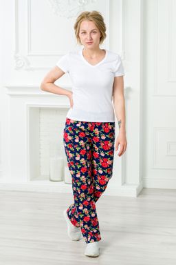 Брюки женские домашние из кулирки Барокко розы - Амадэль фото 3