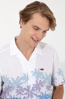 U. S. Polo Assn Мужская синяя рубашка с коротким рукавом