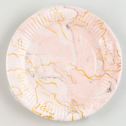 Цена за 10 шт. Тарелка одноразовая бумажная «Мрамор», 18 см