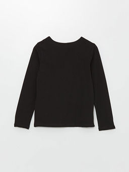 Bisiklet Yaka Bask?l? Uzun Kollu K?z ?ocuk Ti??rt - Waikiki фото 3